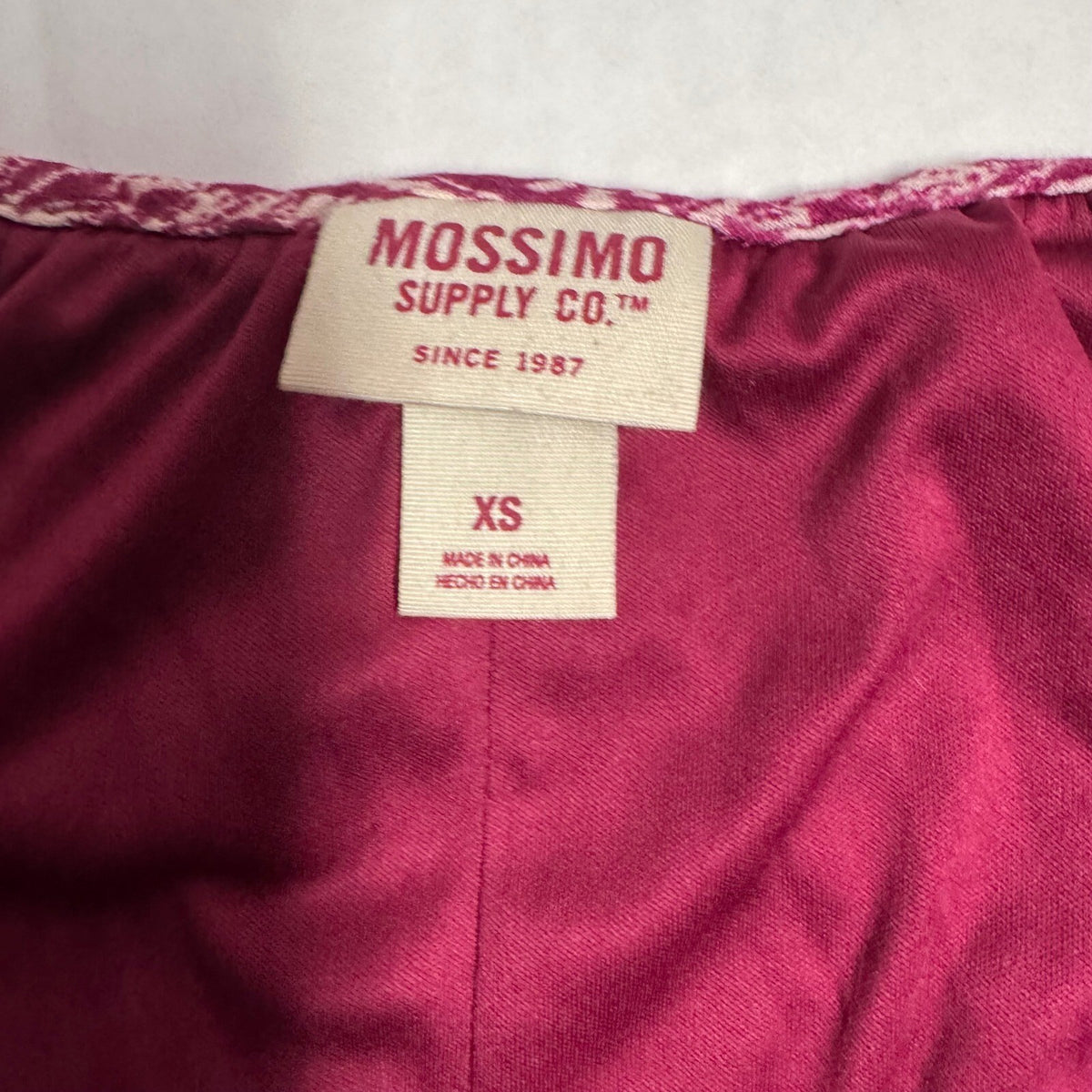 Mossimo Supply Co Cold Shoulder Top Womens XS Maroon Mandala Boho Peasant Blouse