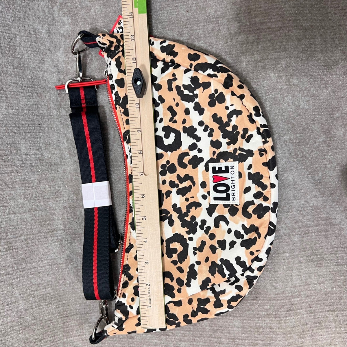 Brighton Spotted Love Swing Bag Leopard Print Heart Crossbody Shoulder Bag