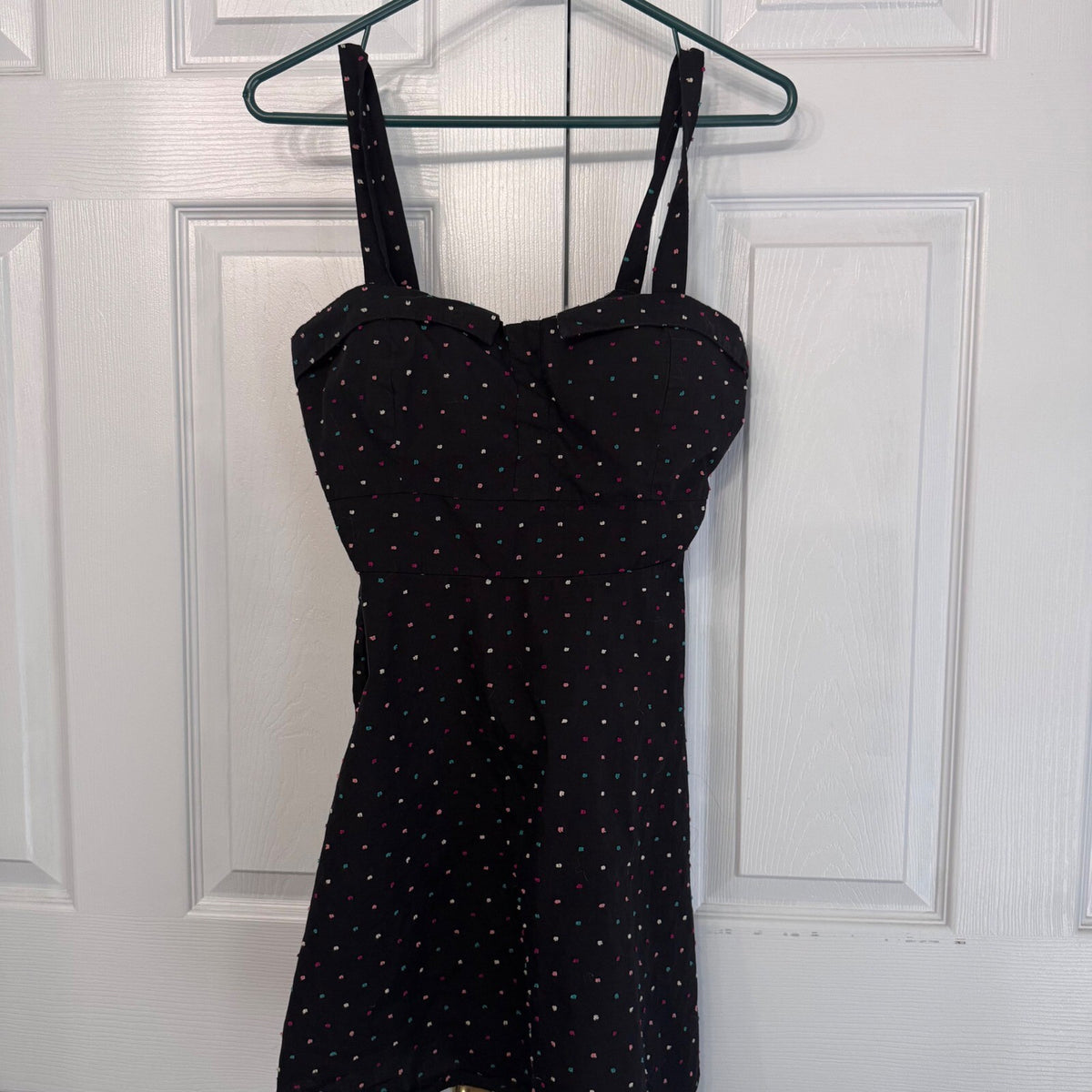 Heart Soul Sun Dress Women Birdseye Dot Sleeveless Sweetheart Indie Summer
