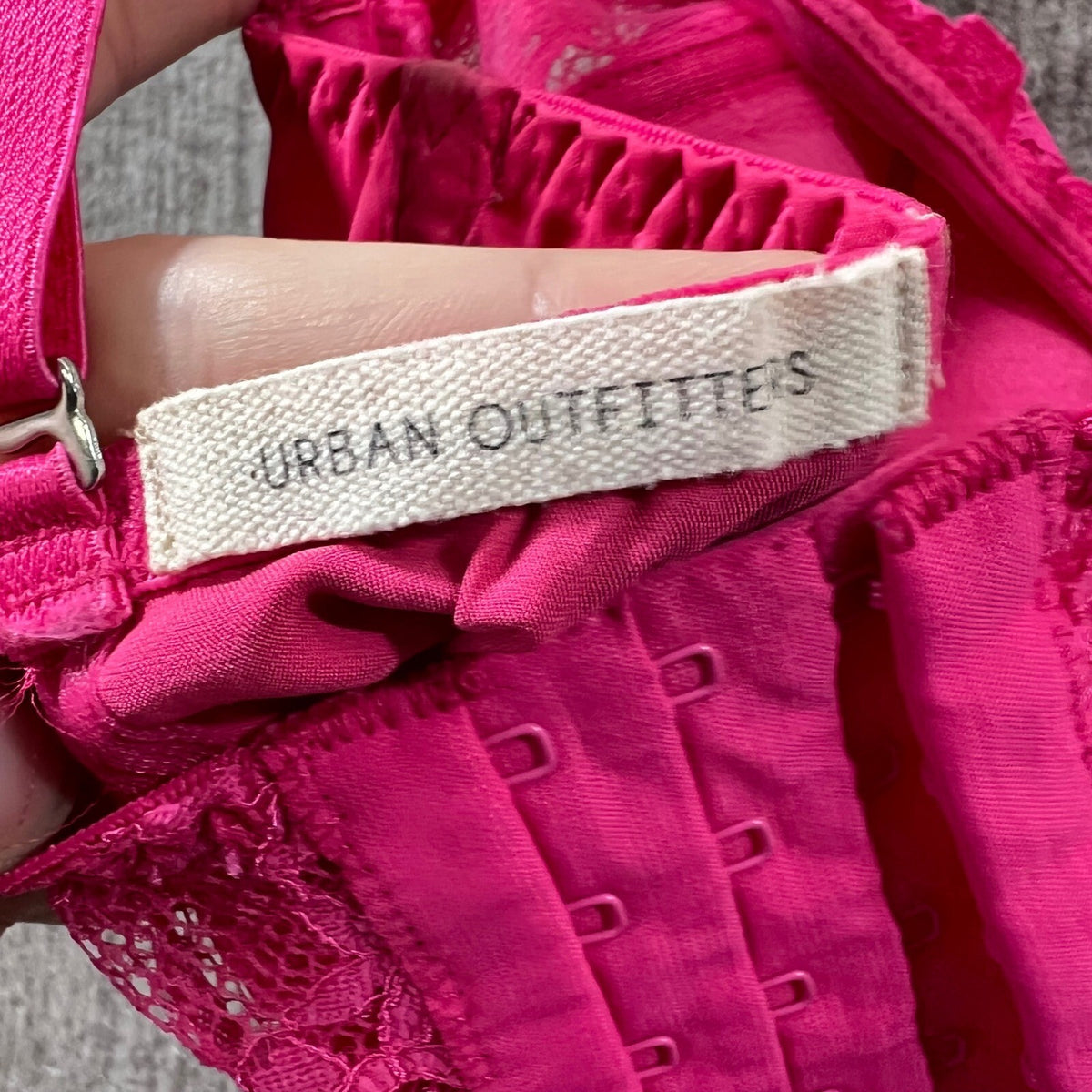 Urban Outfitters Pink Lace Satin Corset Bustier Top M M