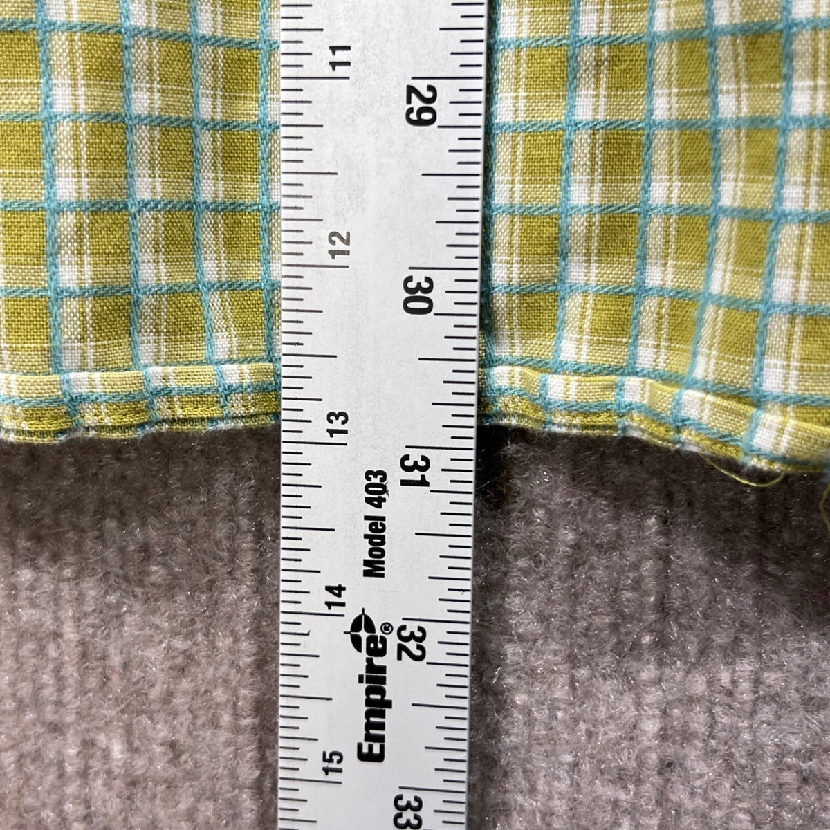 Diamond Jim Mens L Plaid Button Down Shirt Long Sleeve Green Blue White