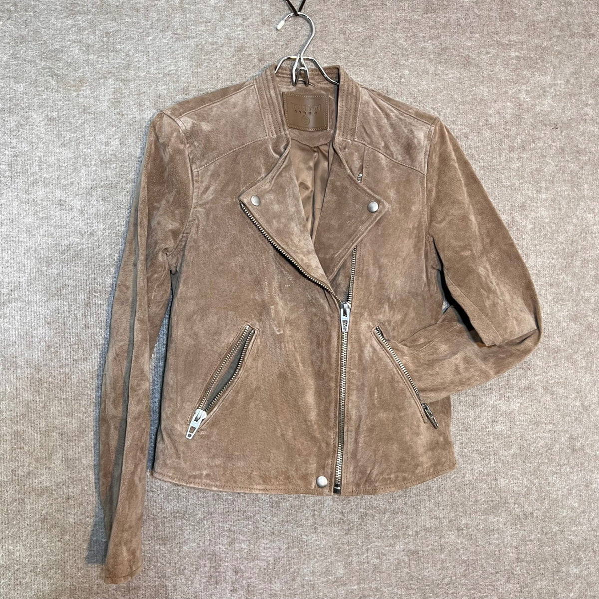 BLANKNYC Suede Moto Jacket Womens Small Brown Leather Biker Western Boho