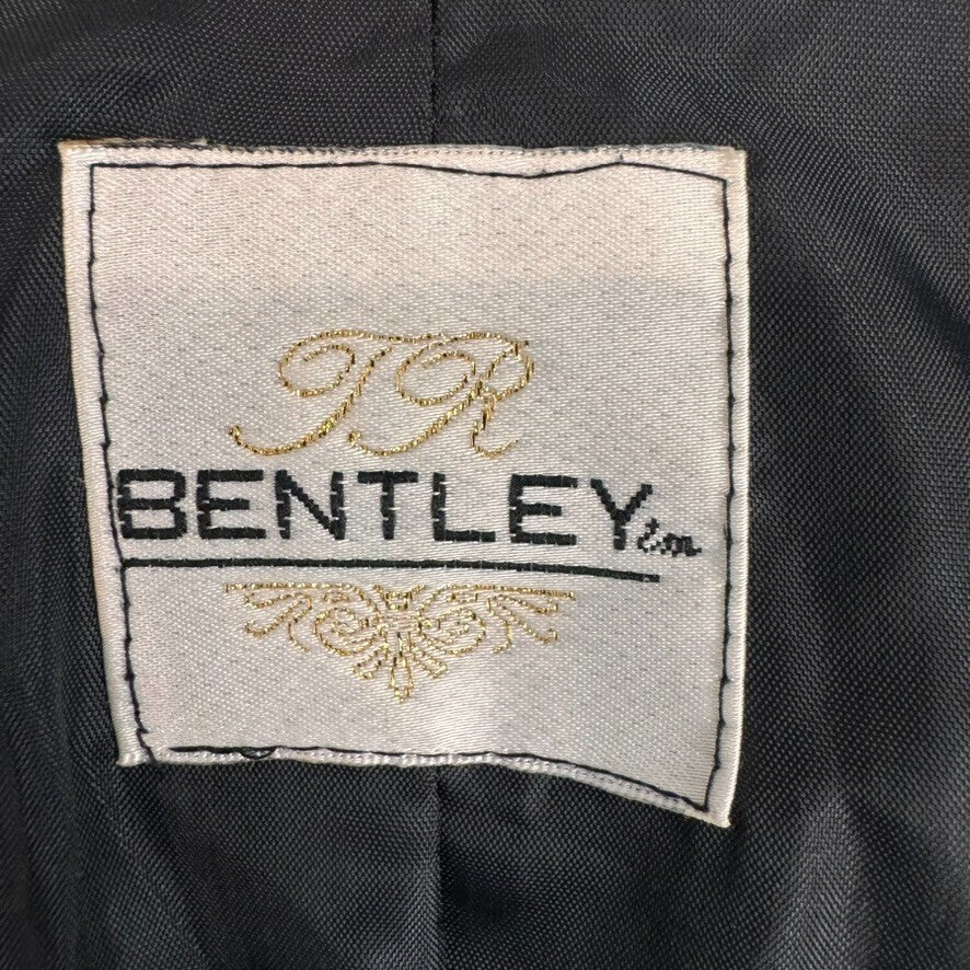 TR Bentley Black Blazer Single Button Vintage 15/16 Metal Button 3/4 Sleeve