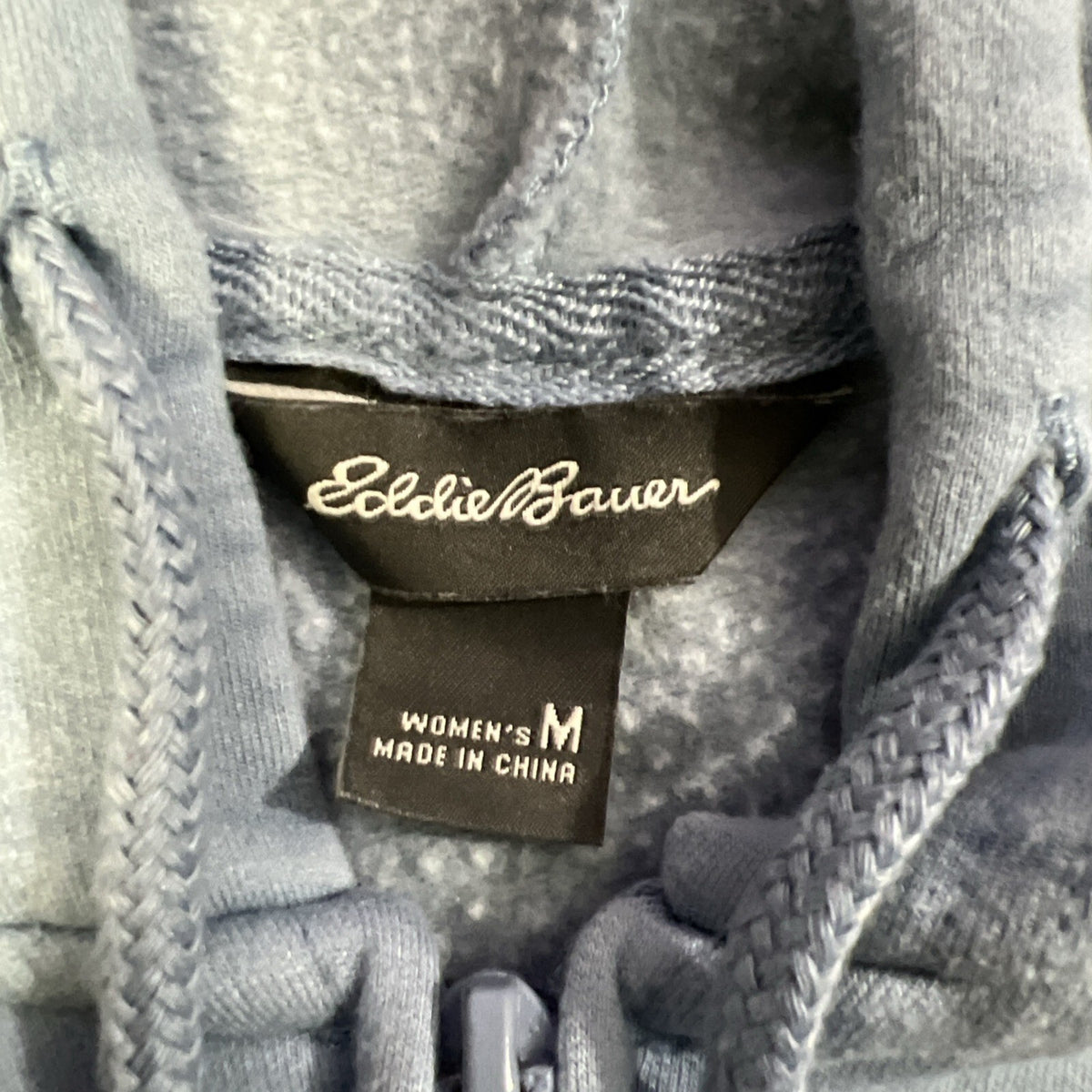 Eddie Bauer Men Full Zip Medium Blue Hoodie Viscose Blend Soft Stretch