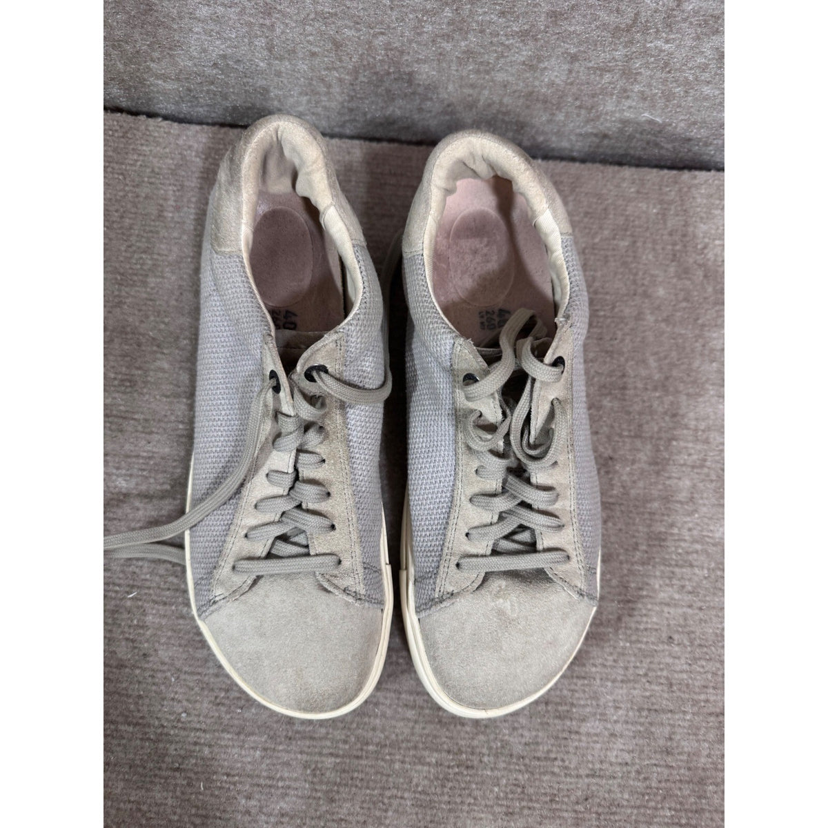 Birkenstock Bend Low Sneakers Women 9 Grey Suede Canvas Comfort Casual Gorpcore