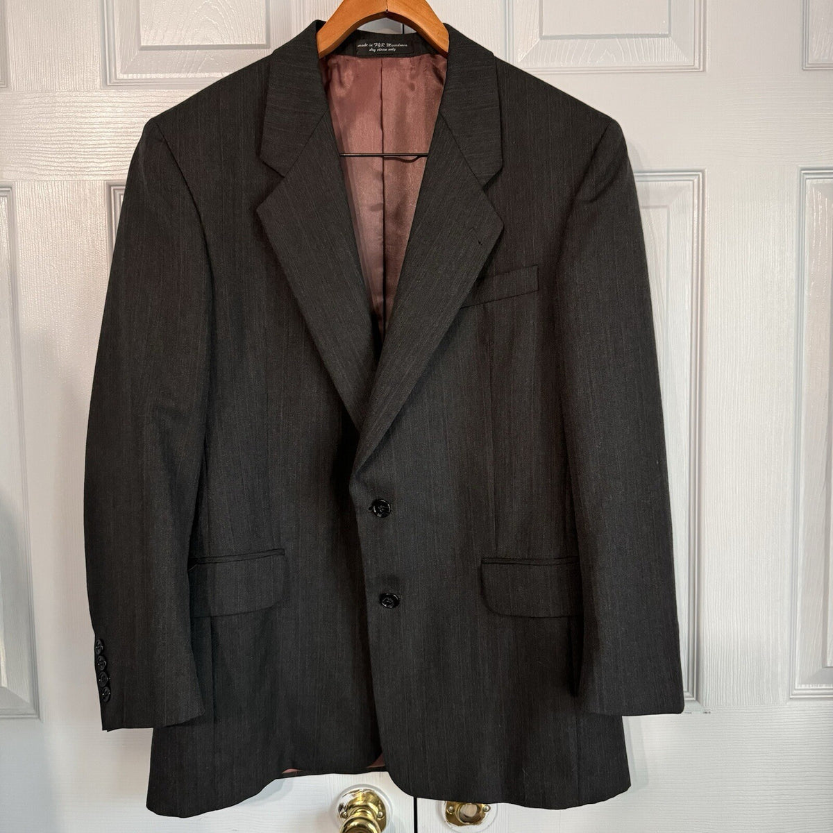 Gianfranco Ruffini Italy Sz 40R Dark Grey 100% Virgin Wool Blazer