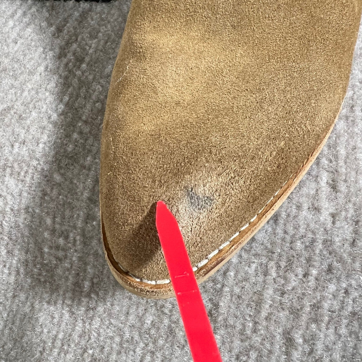 CREVO Womens Suede Chelsea Ankle Boots Chestnut Block Heel Pointed Toe Size 10