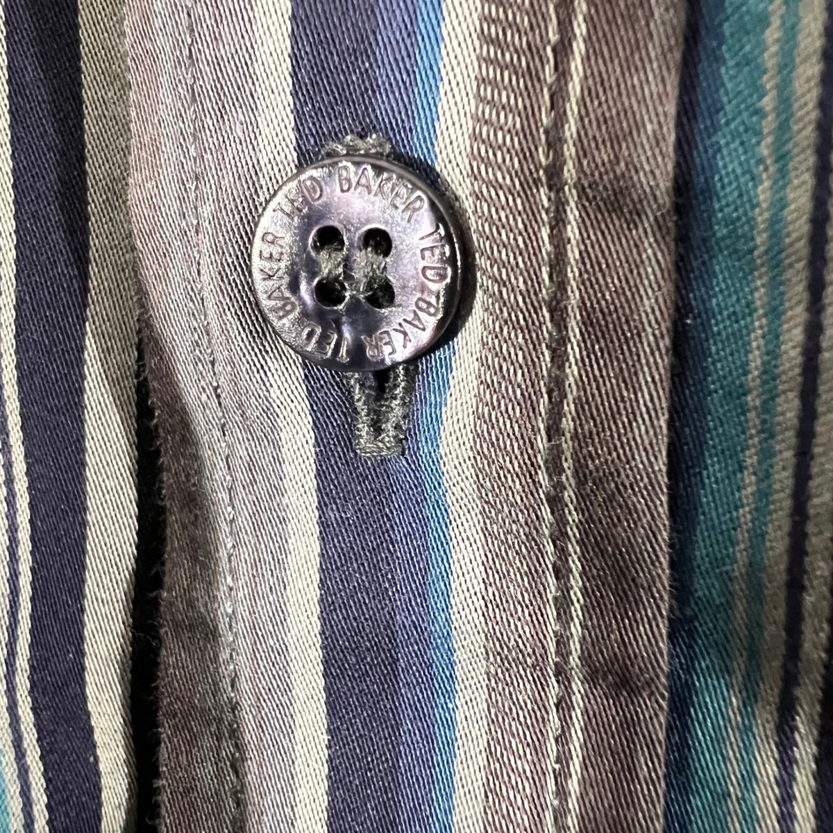 Ted Baker London Shirt Mens 6 Multicolor Stripe Cotton Long Sleeve Button Up