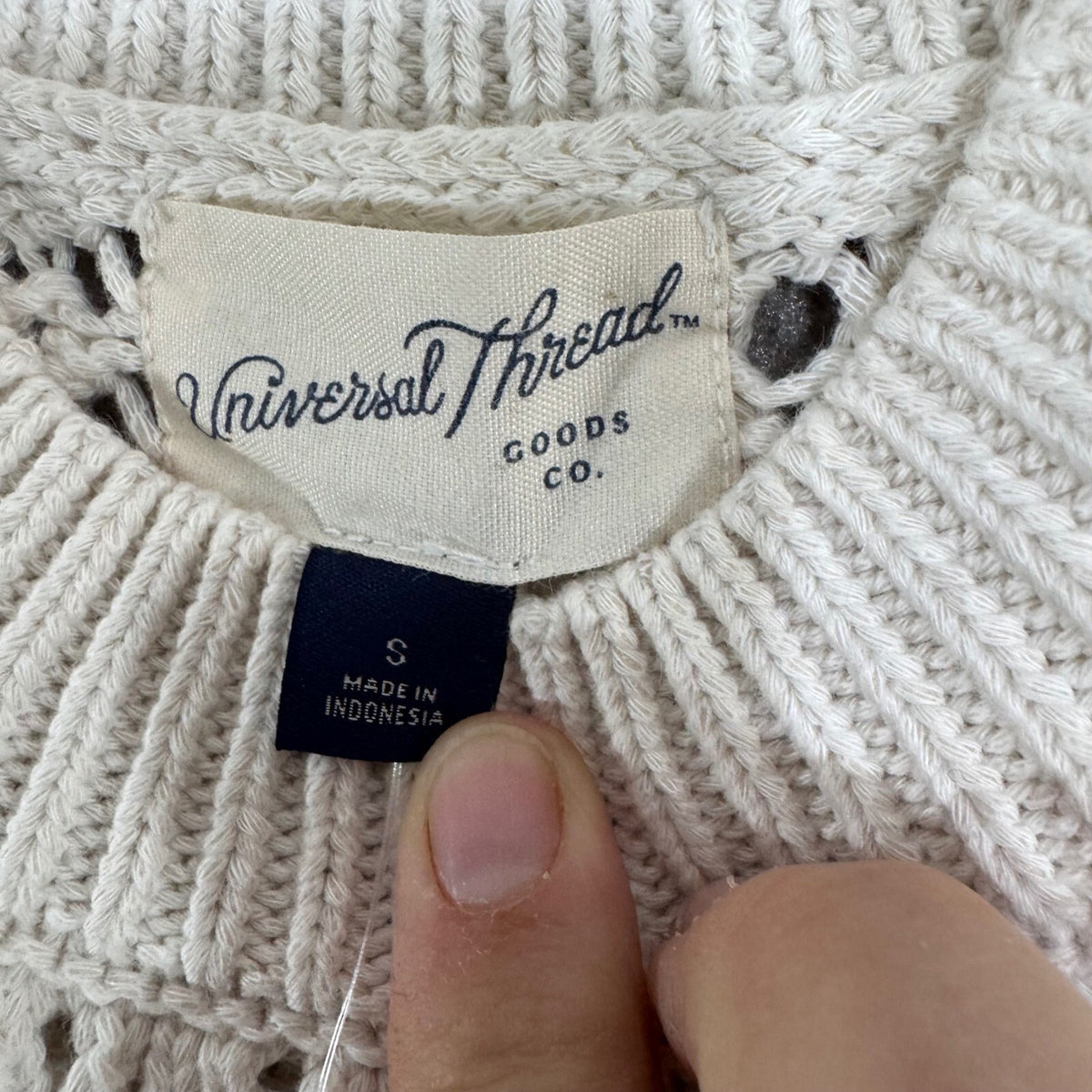 NWT Universal Thread Crochet Tank Top Women S Ivory High Neck Sleeveless Boho
