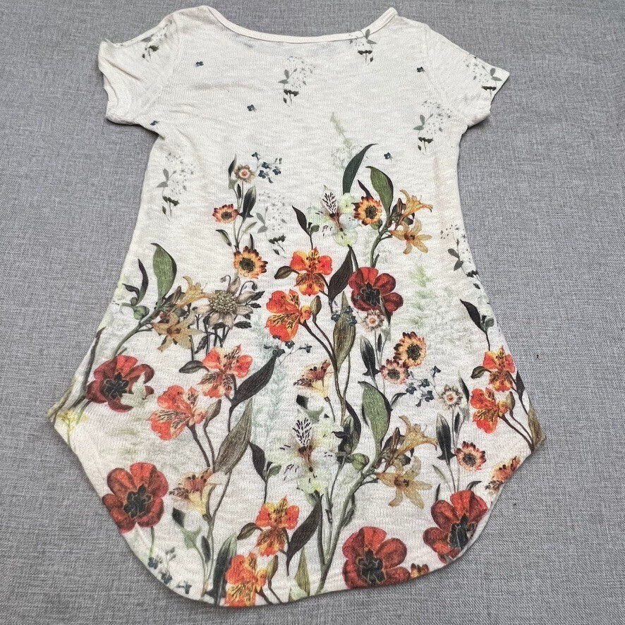 Gaze USA Knit Top Women Small Floral Lightweight Knit Boho Art Teacher