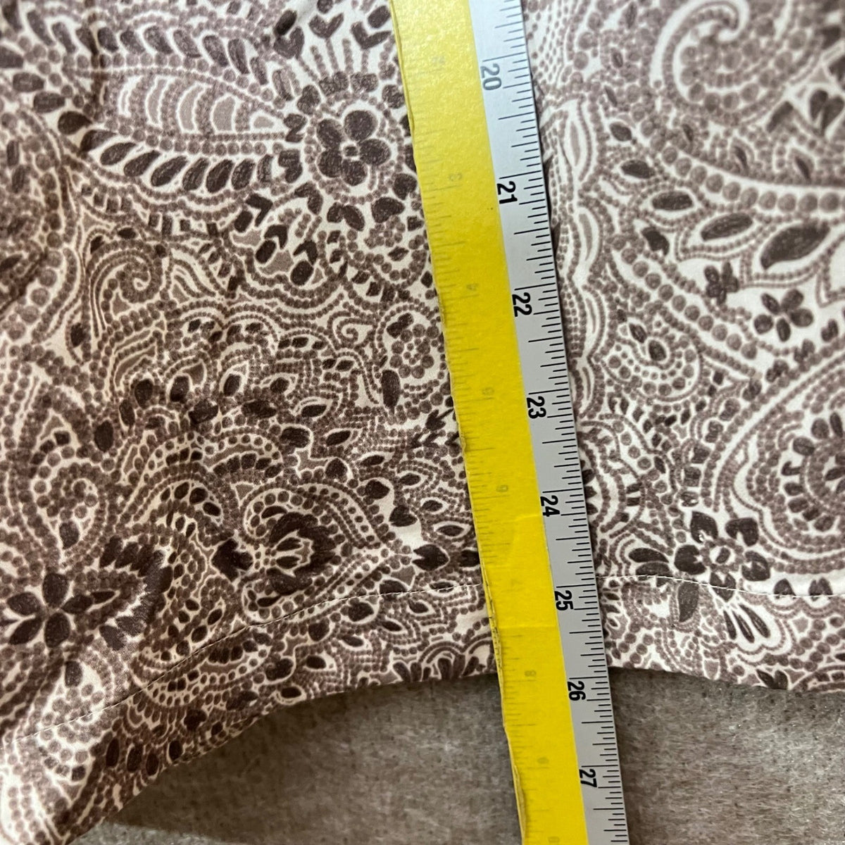 Pure Jill Button Up Top Women XS Brown Paisley Ecovero Viscose Boho