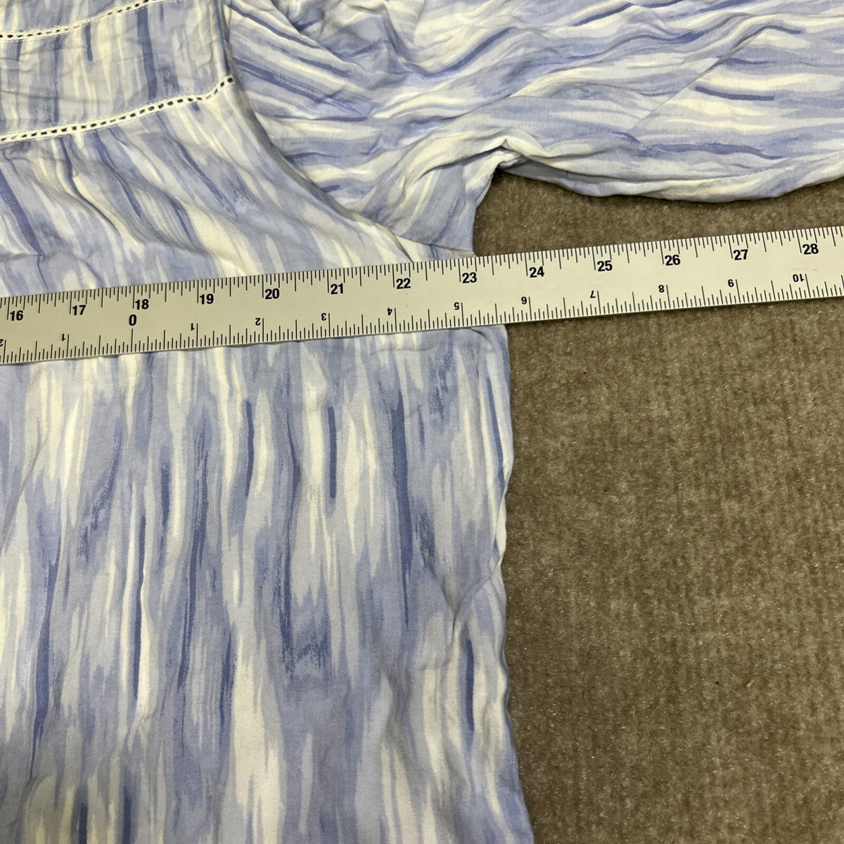 Intro Casual Elegance Blouse Womens 1X Ladder Lace Trim Tunic Cruise Coastal