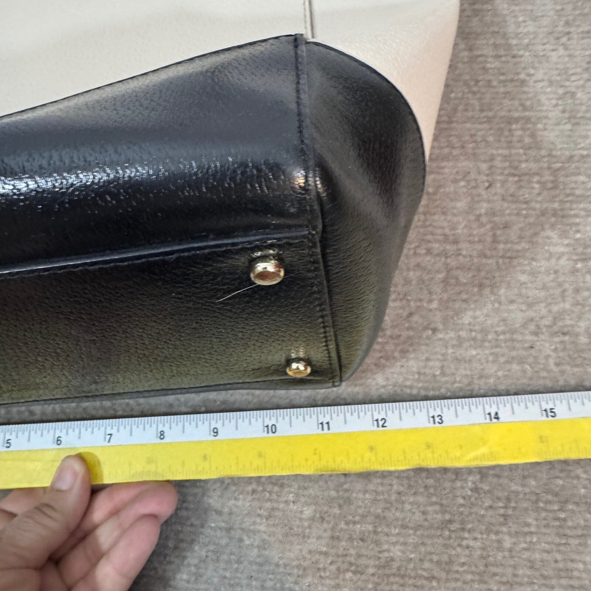Kate Spade Tote Bag Womens Cream Black Colorblock Leather Shoulder Handbag