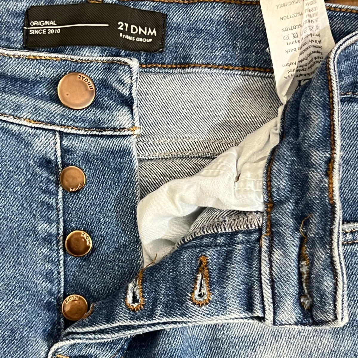 2Y Premium Distressed Skinny Jeans Mens 28 Blue Ripped Stretchy Streetwear