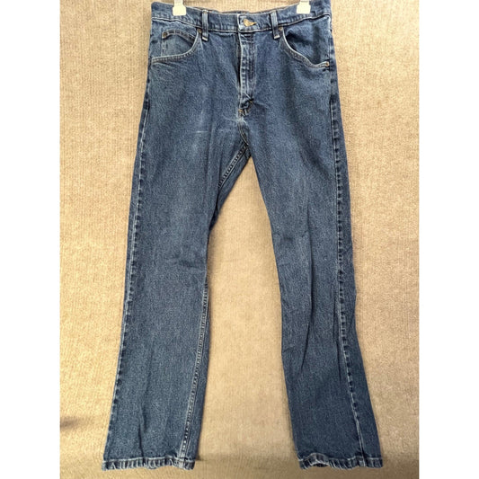 Wrangler Premium Quality Jeans Mens 34x32 Blue Denim Comfort Guaranteed