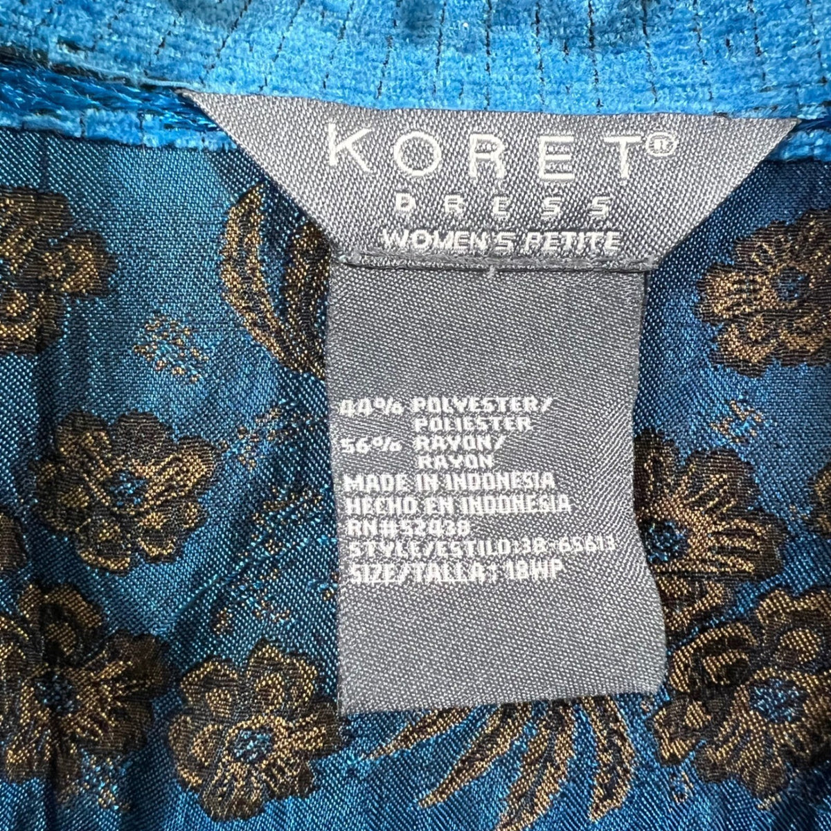 Koret Womens Petite Patchwork Floral Jacket Blue Brown Red Size 18WP