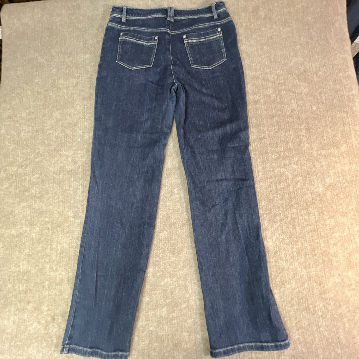 St. John Sport Stretch Denim Jeans Size 32 x33 Dark Wash Bootcut Designer Casual