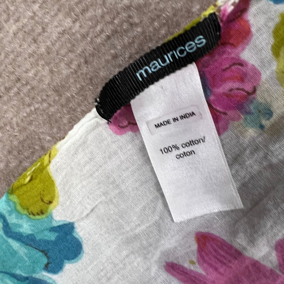 Maurices White Floral Print Scarf Wrap Shawl Oversized