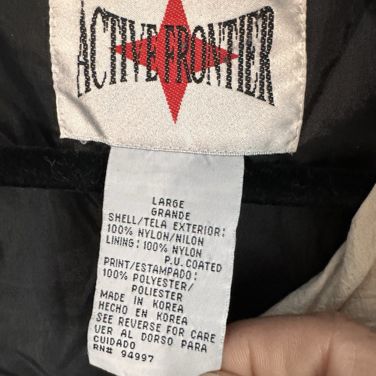 Vintage 90s Active Frontier Women's Large Windbreaker | Key & Chain Print