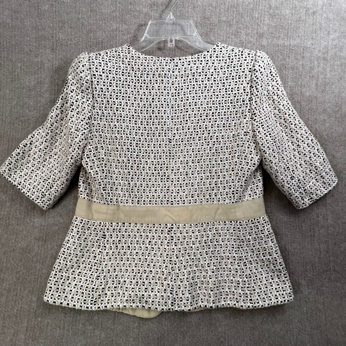 Vintage Armani Collezioni Blazer Jacket Size 10 Tan Black White Textured Knit