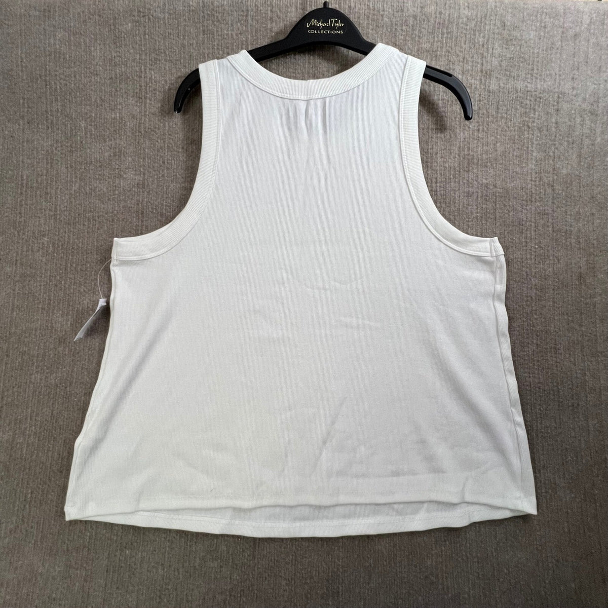Old Navy Women's White Ribbed Knit Sleeveless Tank Top Casual Basic 3X Plus Size