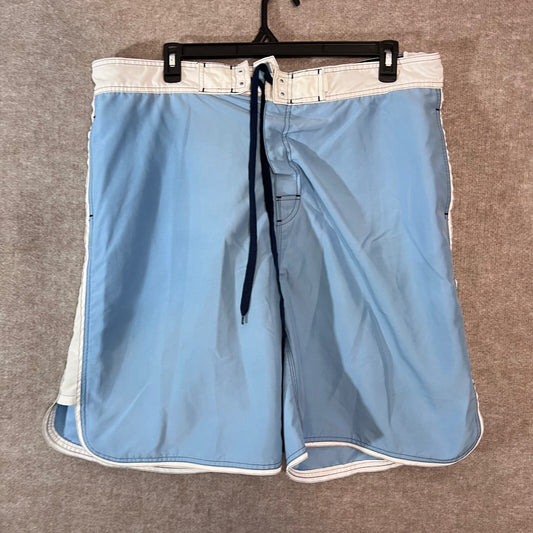 Arizona Jean Co Swim Trunks Mens XL Blue White Board Shorts Mesh Lined Beachwear