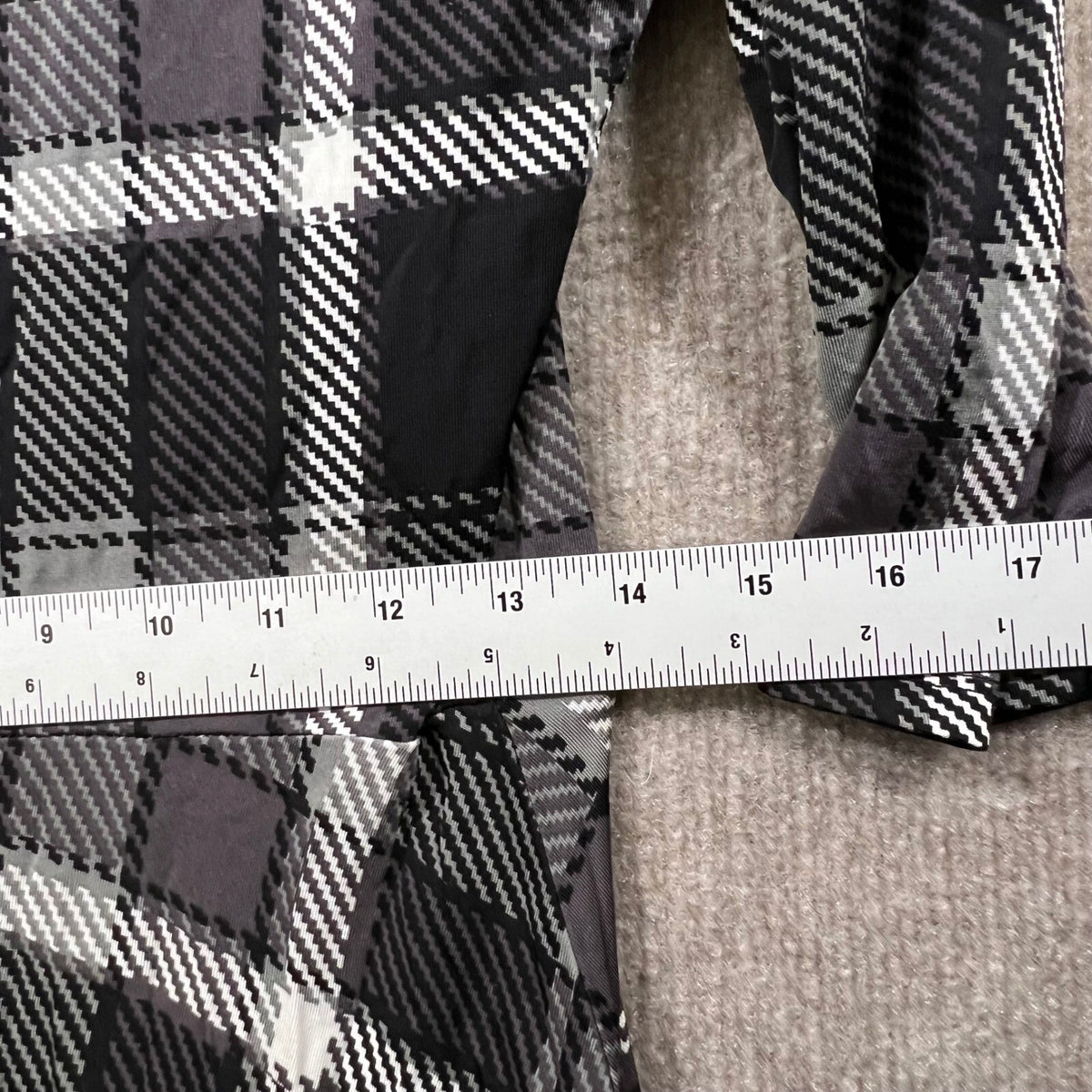Leota Plaid Midi Dress 3/4 Sleeve V Neck A Line Made in New York Size L