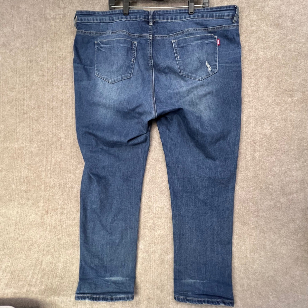 Ms She Plus Size 24W Distressed Jeans Mid Rise Straight Leg Denim Casual Pants