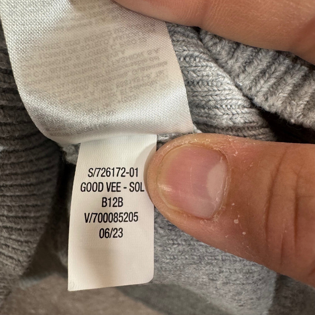 Old Navy V Neck Sweater Womens XL Gray Ribbed Knit Long Sleeve Cotton Blend Cozy