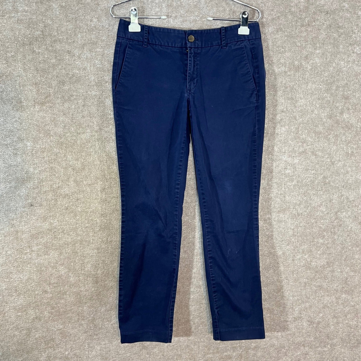 J Crew Factory Frankie Chino Pants Womens 4 Navy Stretch Slim Ankle 08621