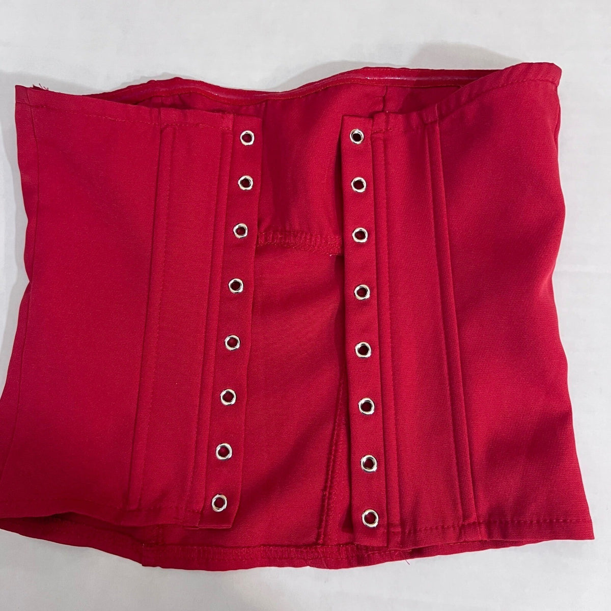 Edikted Corset Top Womens XS Red Hook Eye Front Strapless Boning Night Out