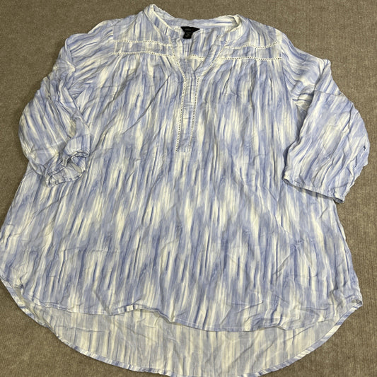 Intro Casual Elegance Blouse Womens 1X Ladder Lace Trim Tunic Cruise Coastal