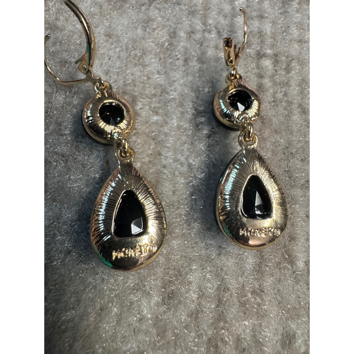Mixed Earrings Bundle 3pr Black Gold tone Silver tone Dangle Drop Stud