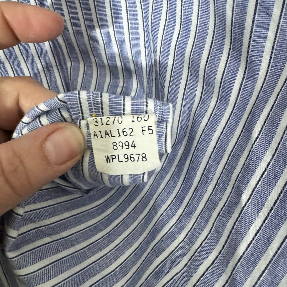 Vintage Burberrys Button Down Shirt Mens 16.5 33 Blue Striped Cotton Minimalist