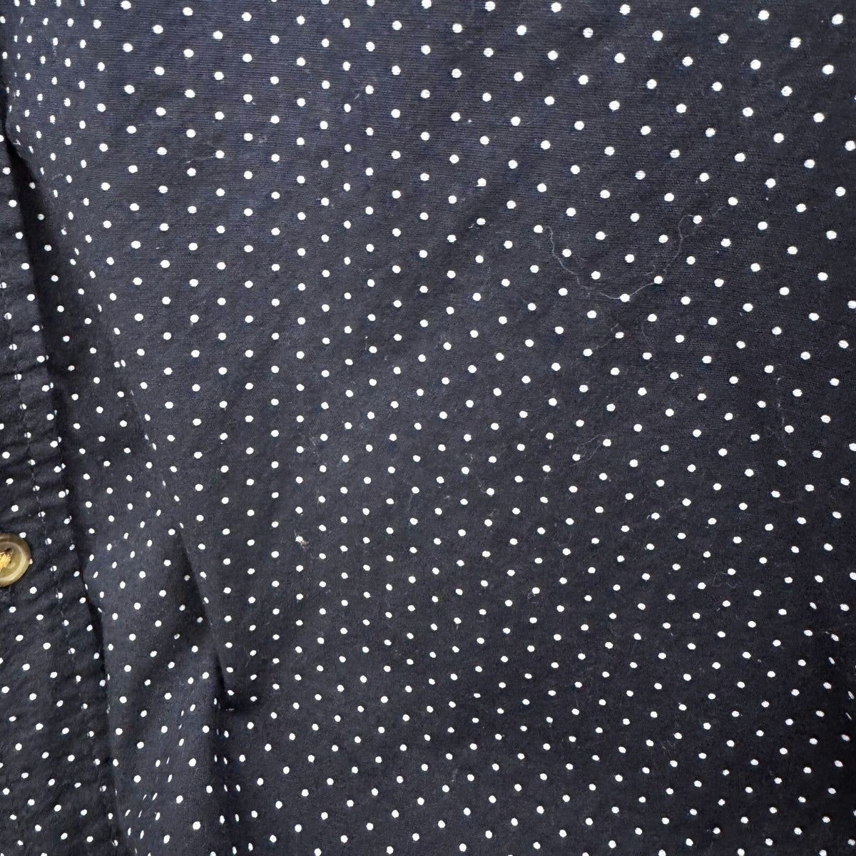 Old Navy Everyday Shirt Built in Flex Navy White Polka Dot Regular Fit XXL