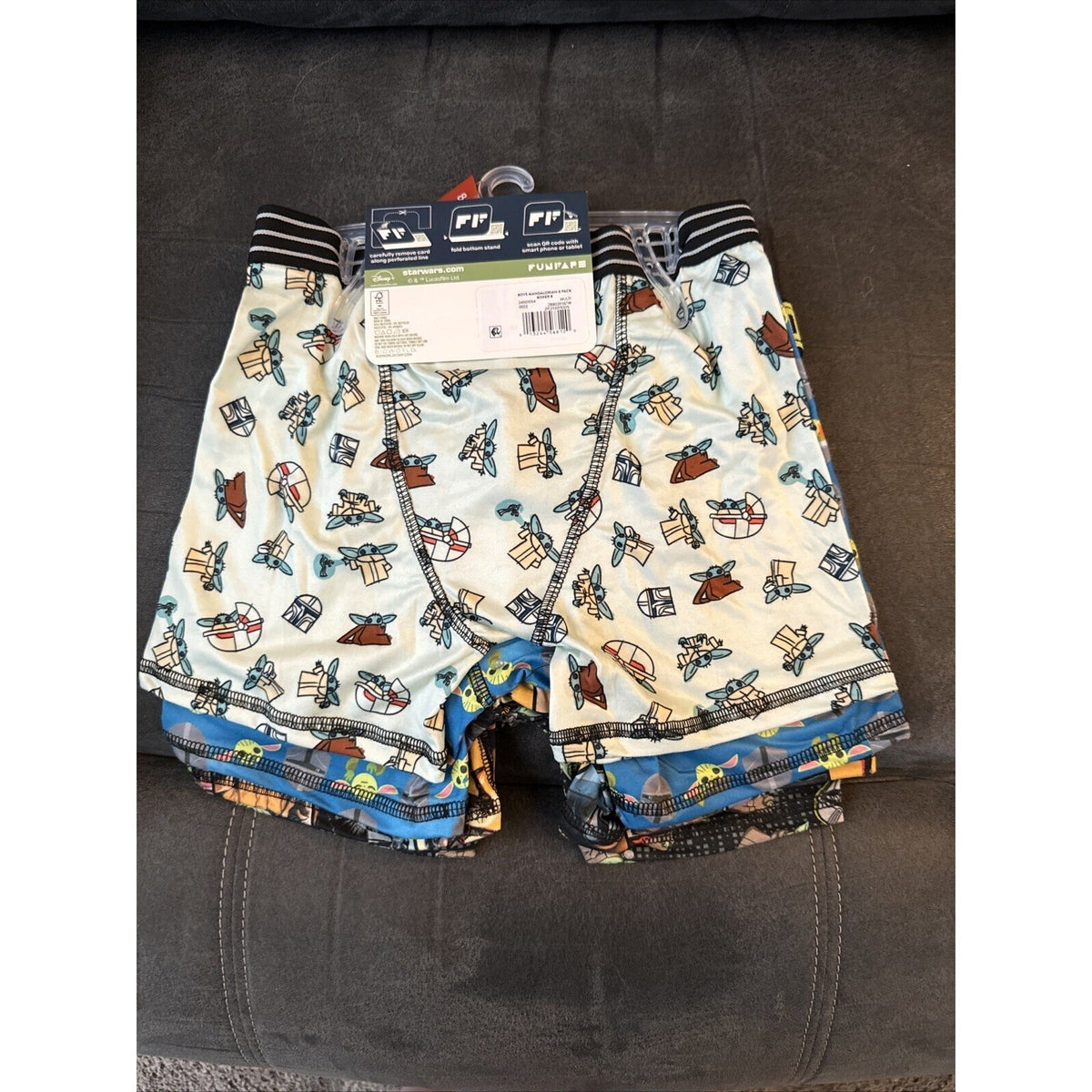 Star Wars Mandalorian Boxer Briefs Boys 8 4-Pack Grogu Baby Yoda Stretch Funfare
