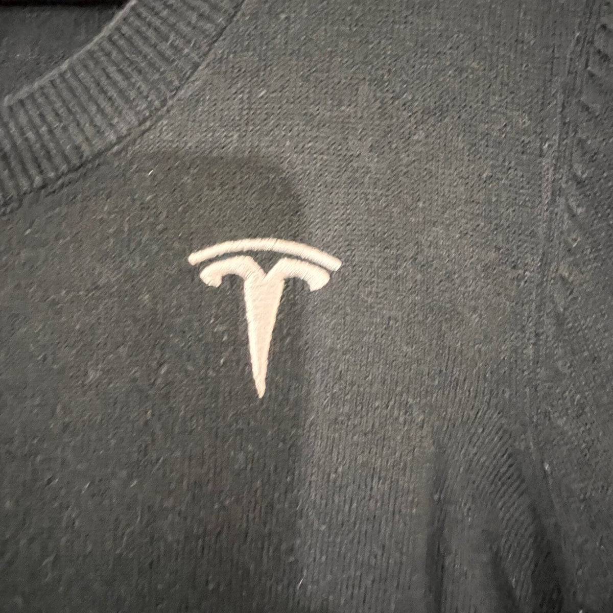 Tesla Sweater Ladies Medium Black 3/4 Sleeve Knit Minimalist Corporate