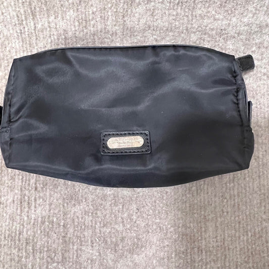 Salvatore Ferragamo Parfums Black Nylon Cosmetic Bag Pouch Zippered Travel