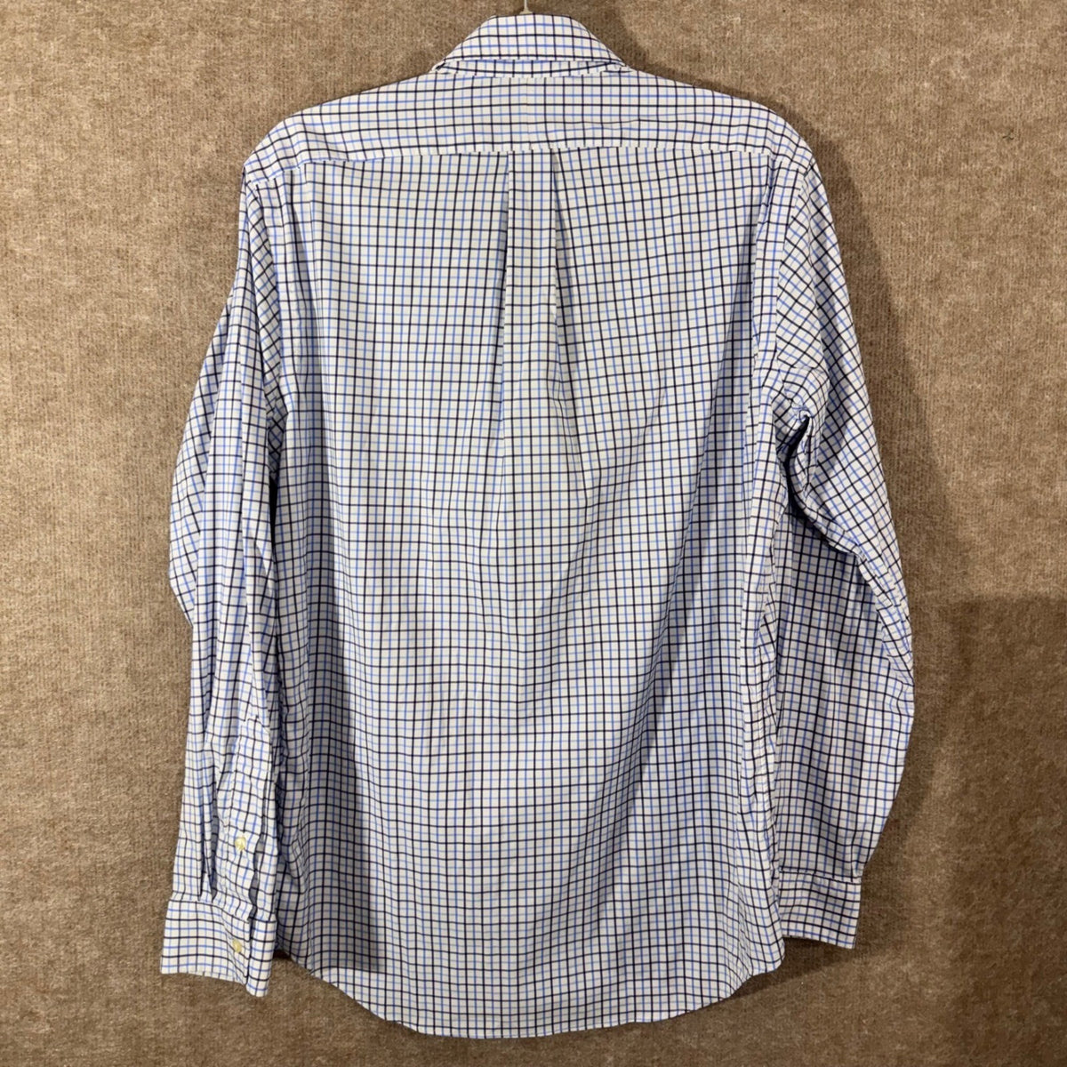 Polo Ralph Lauren Button Down Shirt Mens M Blue Plaid Classic Fit Performance