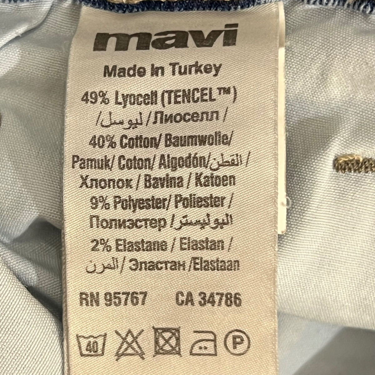 Mavi Jeans Mens 34x31 Light Wash Slim Straight Denim Pants Casual Everyday
