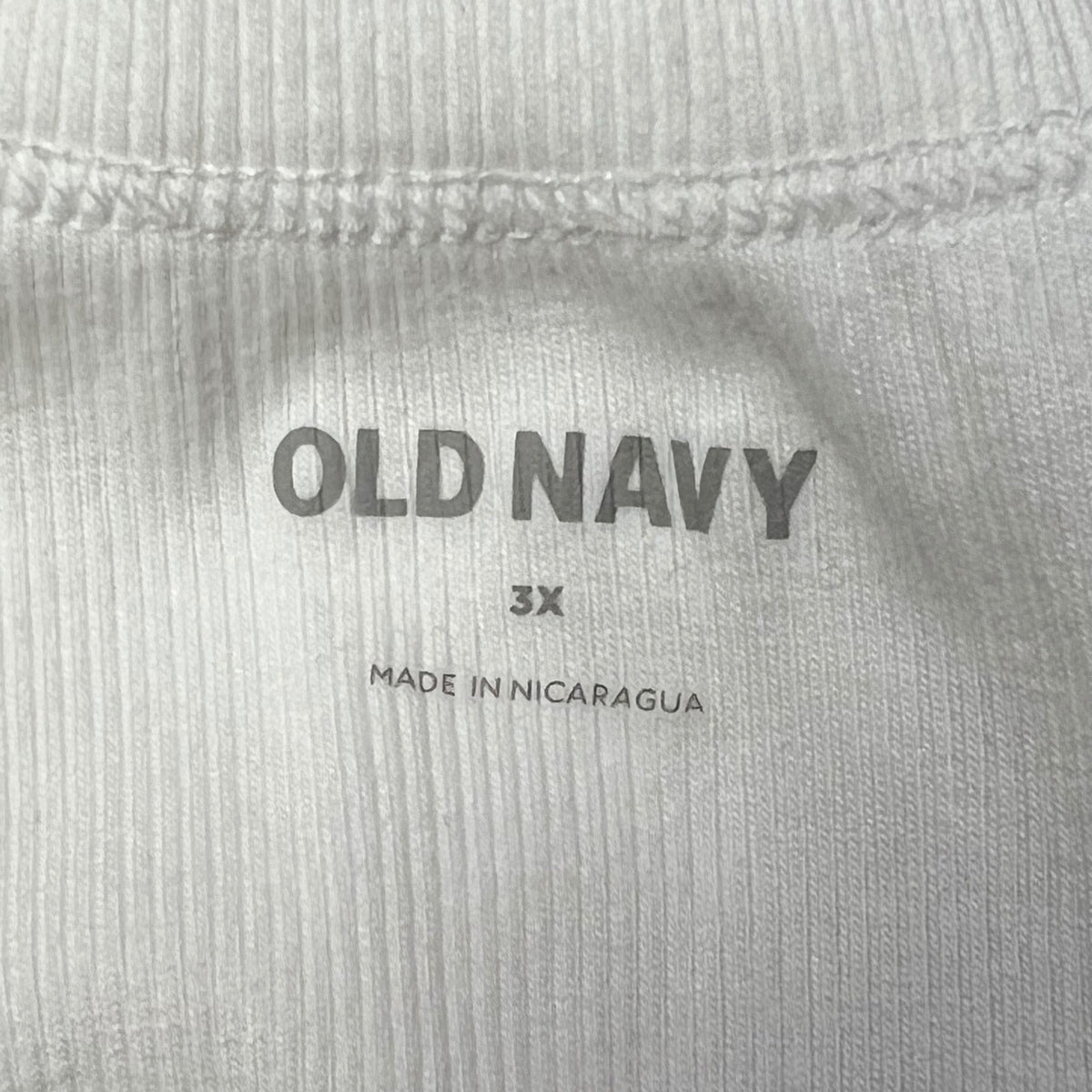 Old Navy Women's White Ribbed Knit Sleeveless Tank Top Casual Basic 3X Plus Size