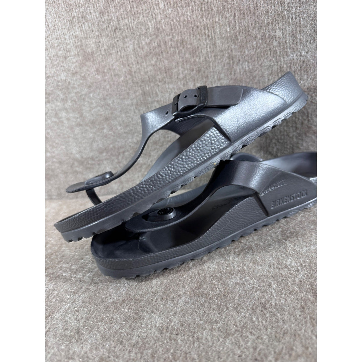 Birkenstock Gizeh EVA Sandals 8/39 Metallic Anthracite Thong Comfort Casual