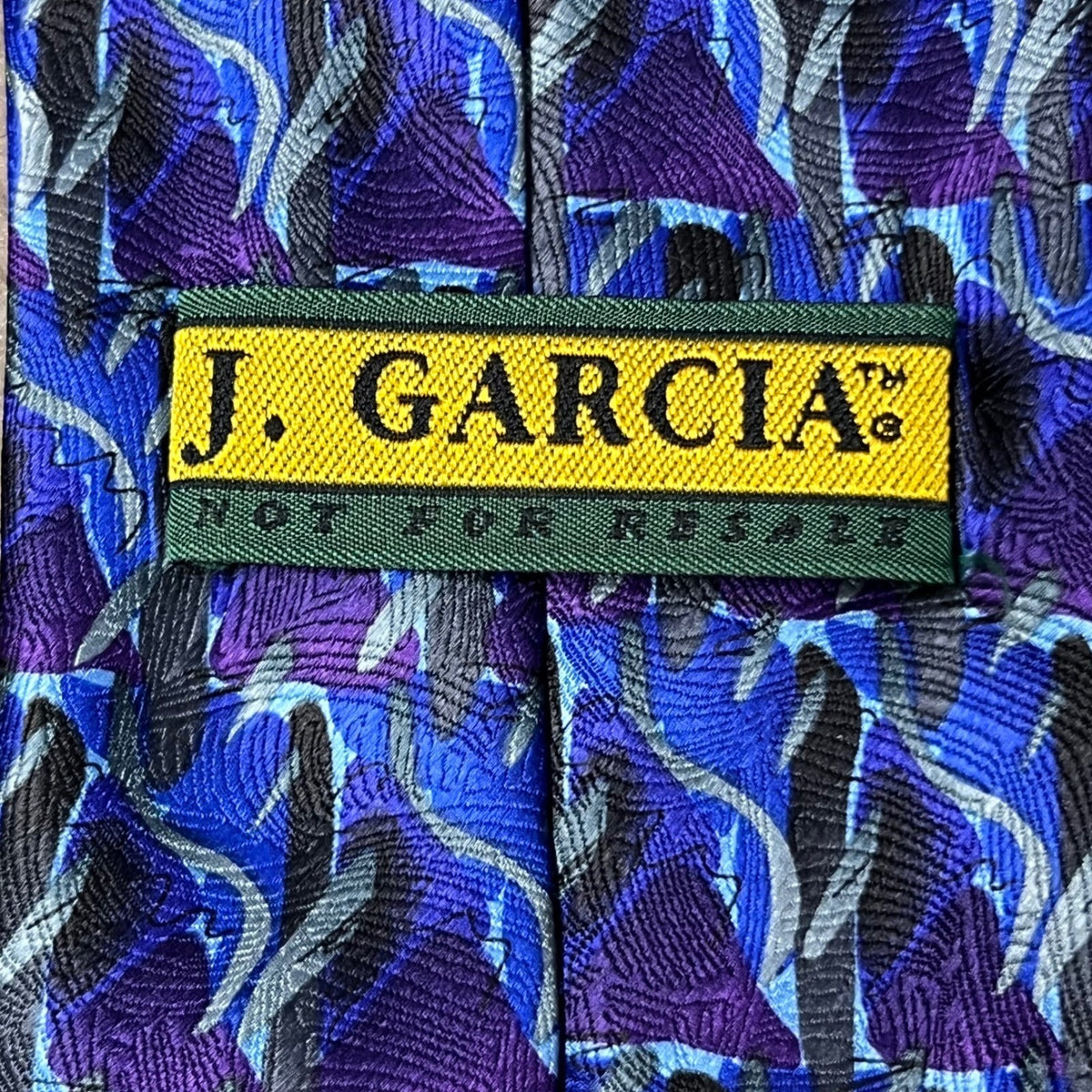J. Garcia Silk Necktie Mens Blue Purple Abstract Jerry Garcia Designer Tie