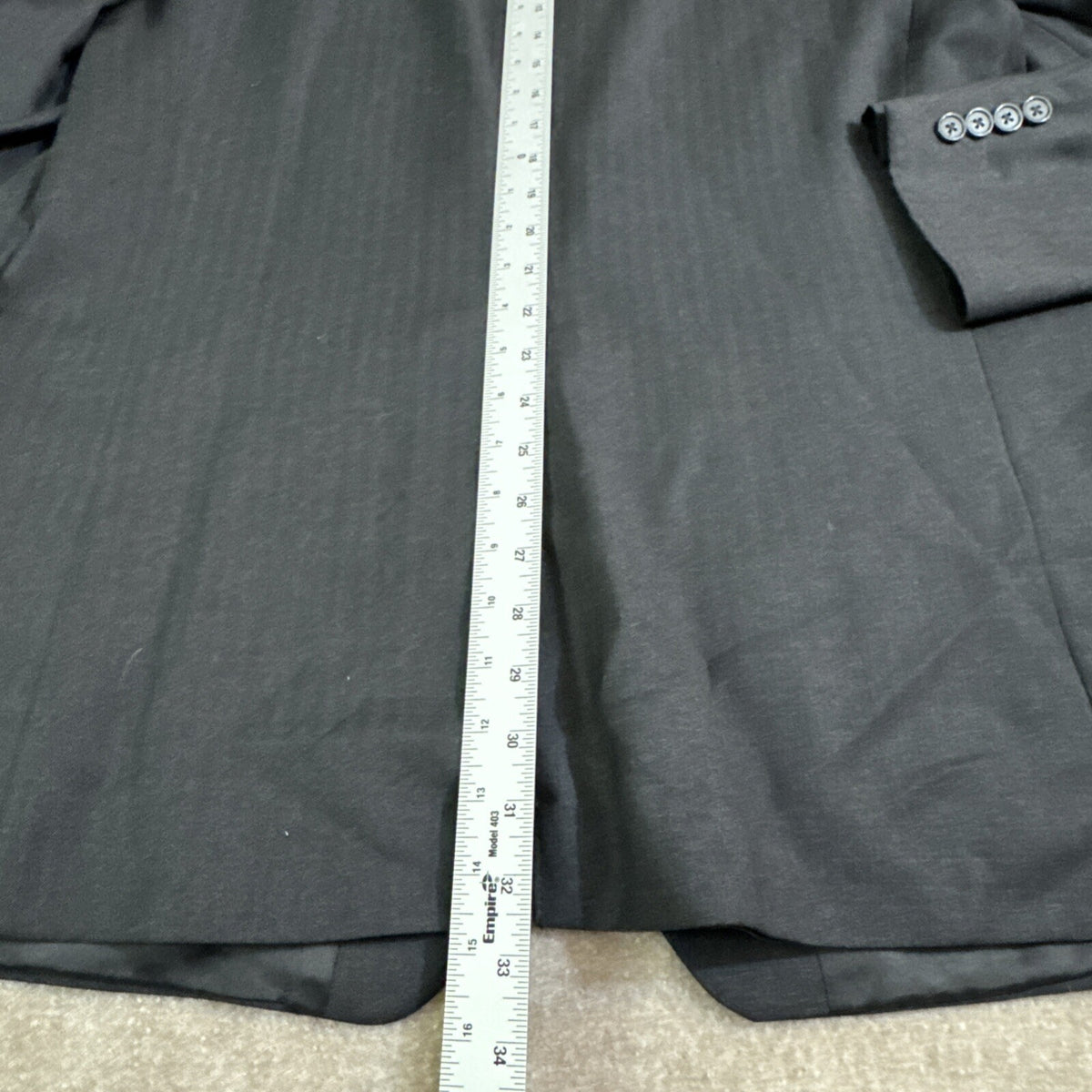 Chaps Ralph Lauren Men Blazer 42L Black Wool Blend Stripe
