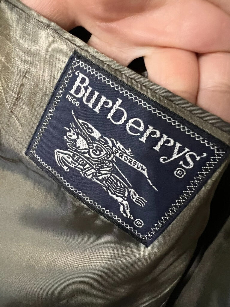 Vintage Burberry's Sport Coat Mens Brown Windowpane Plaid Wool Blazer Academia