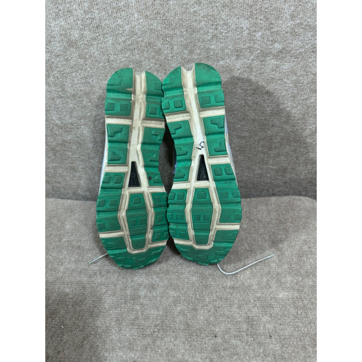 On Cloudstratus Running Shoes Men 12 White Green Blue Helion Cushion Sneakers