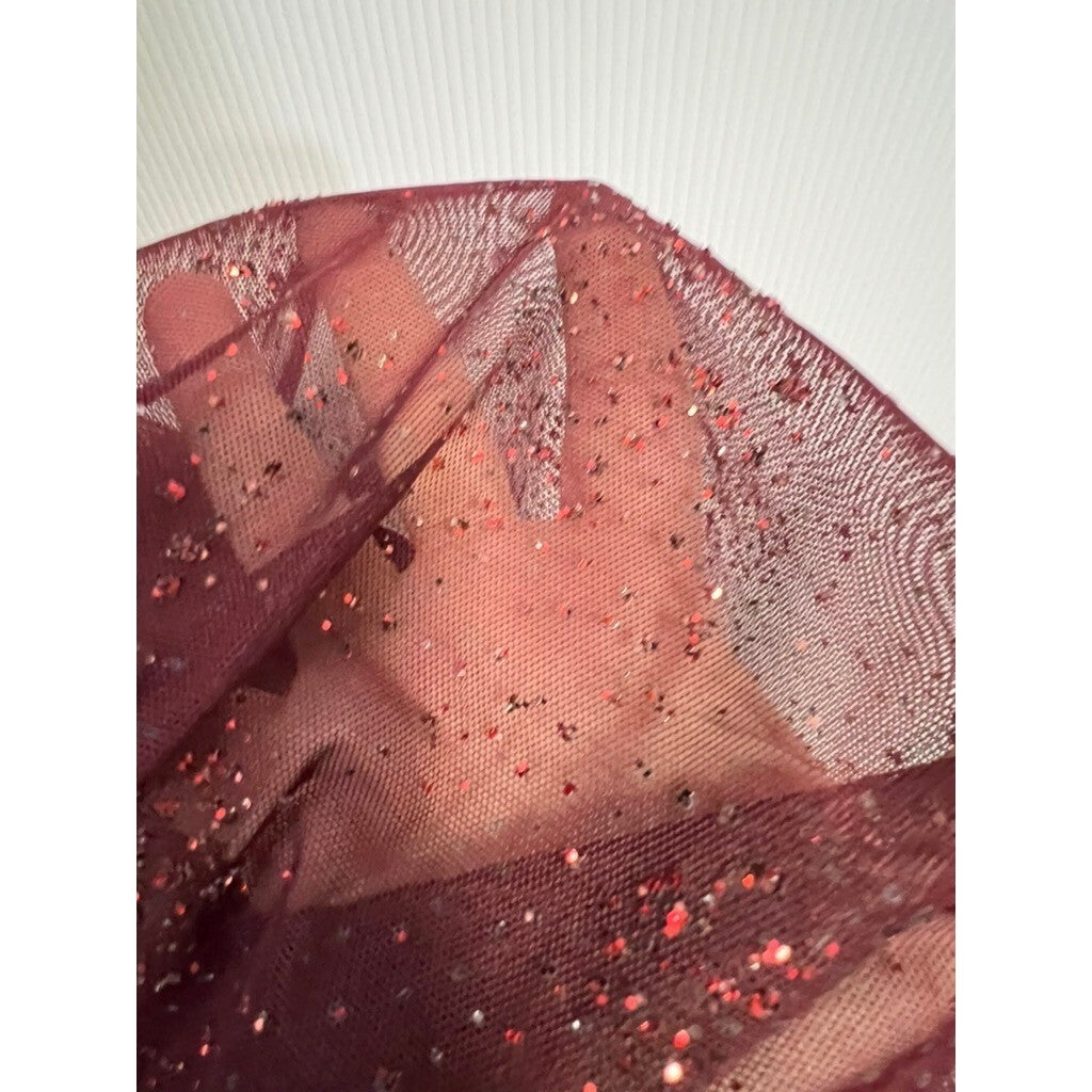 Morgan & Co. Formal Maxi Dress Sparkle Maroon Prom Evening Open Back