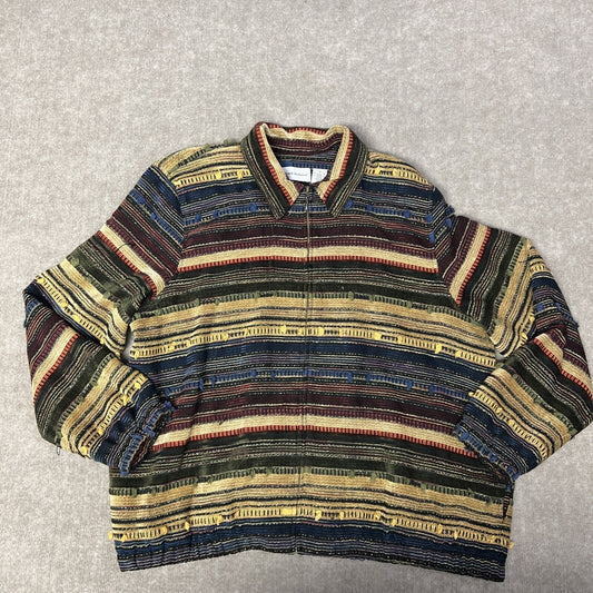 Vintage Alfred Dunner Striped Jacket 20 Western Zip Boho Artsy Woven
