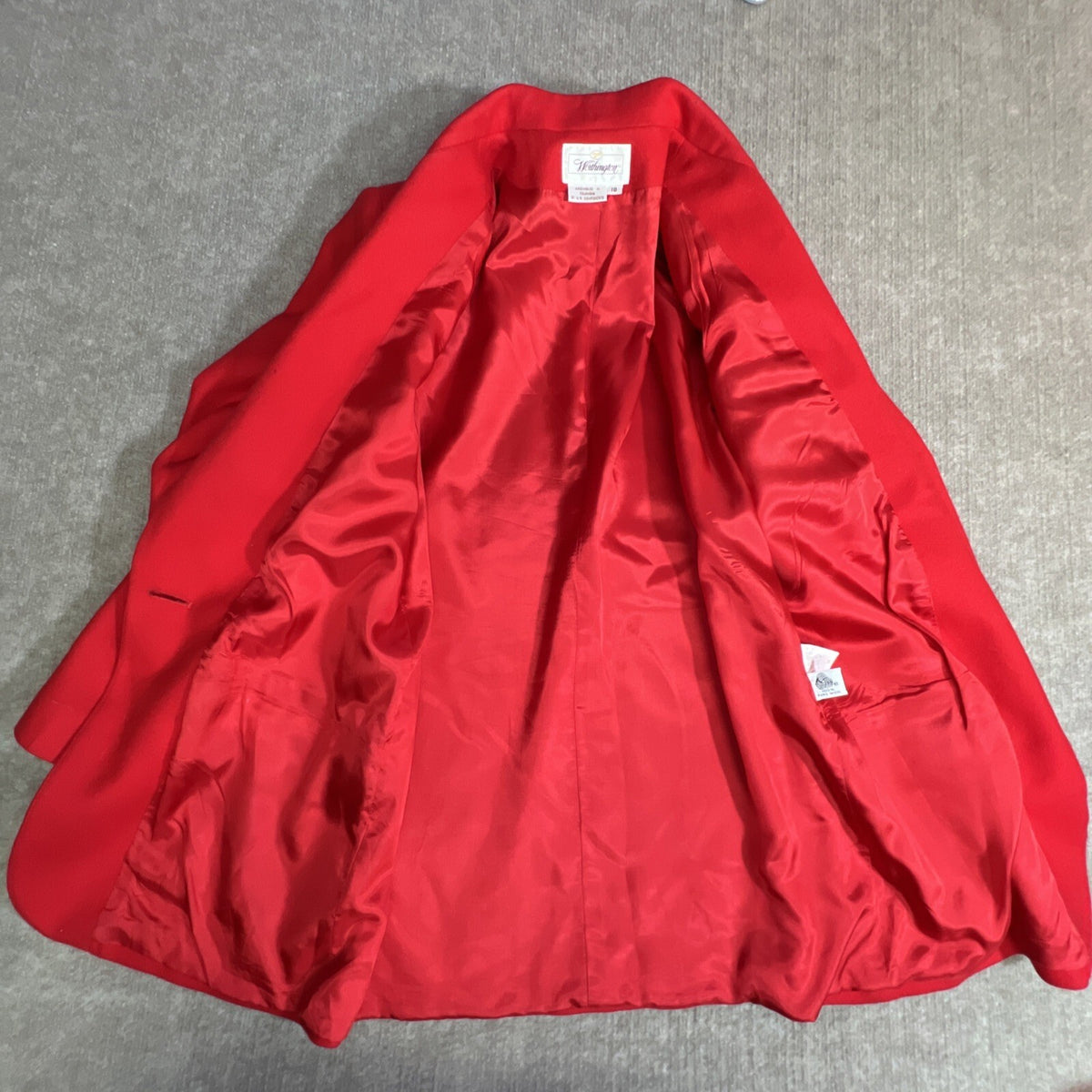 VTG Worthington Wool Blend Red Blazer/Jacket Workwear Size 10 Gold Button