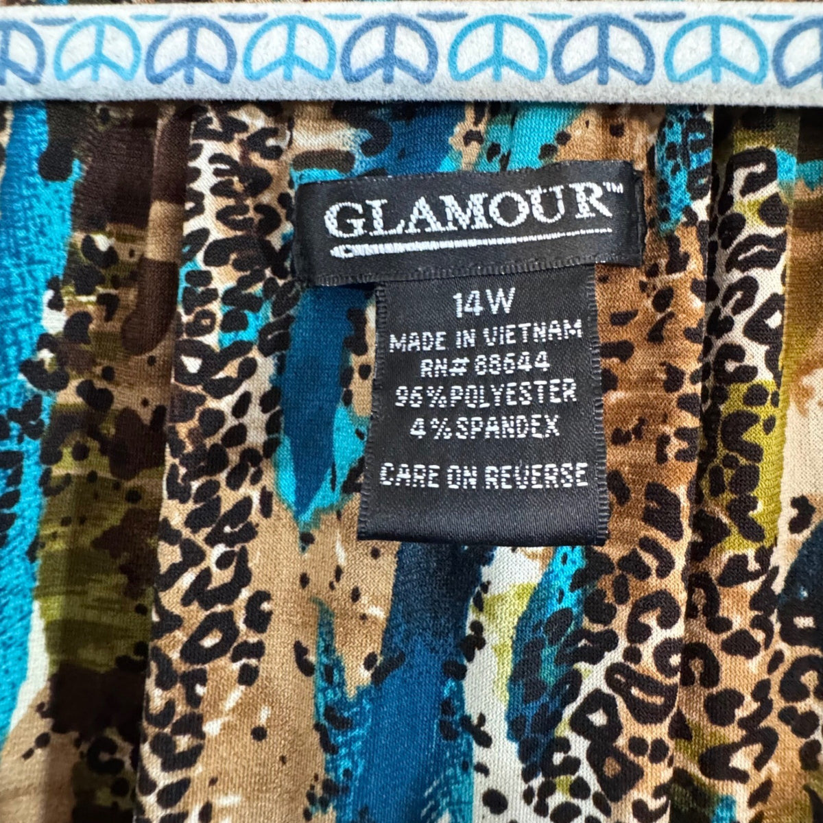 Glamour Maxi Dress Womens 14W Animal Print Sleeveless V Neck Boho Chic